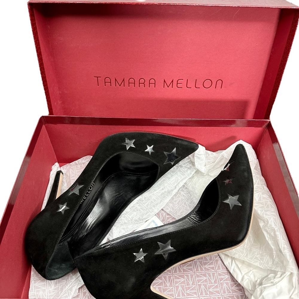 Tamara Mellon Star Cutout Suede Heel Pumps - Picture 6 of 9